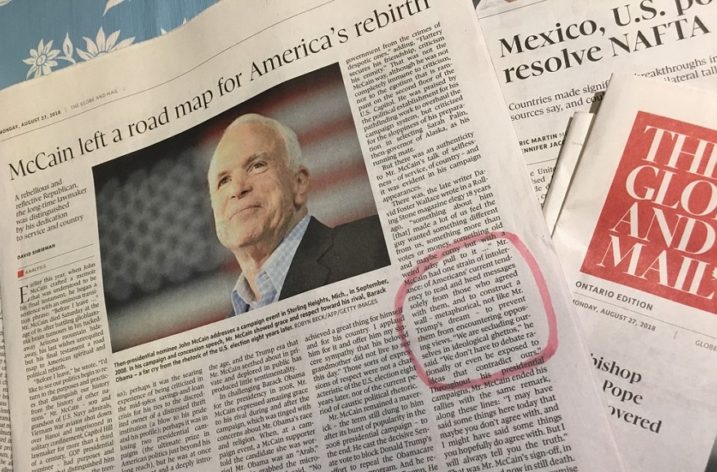 The Passing of Senator John McCain