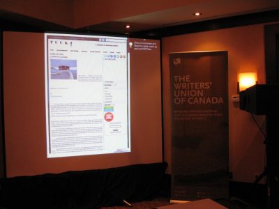 Tuck Magazine on display at the Writers' Union of Canada AGM