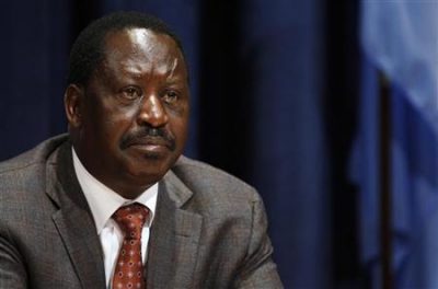 Kenya's PM Odinga attends a news conference on the situation in the Horn of Africa, at the U.N. headquarters in New York