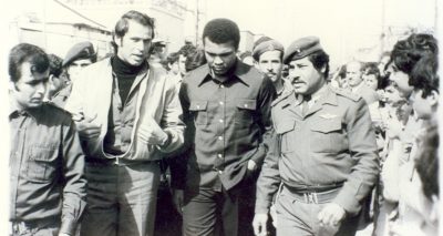 Muhammed Ali in a Palestinian refugee camp in southern Lebanon, 1974